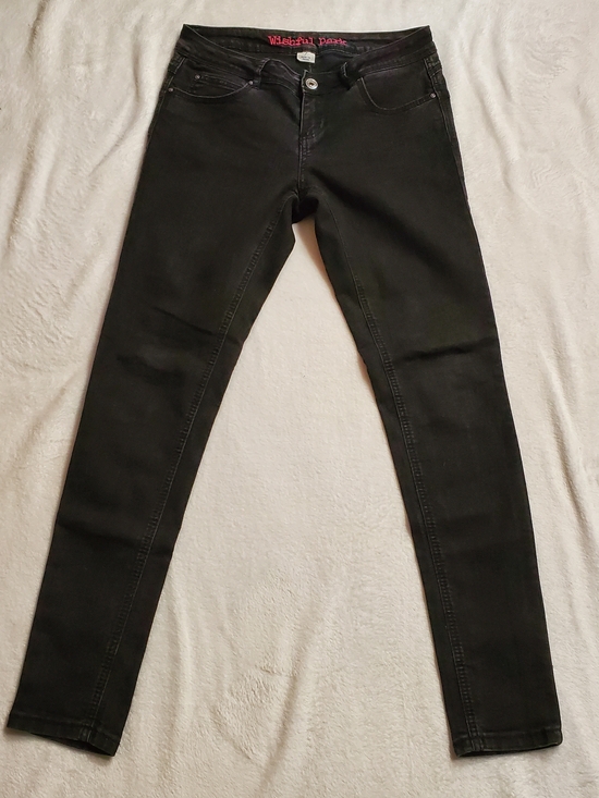 Wishful Park Denim - Wishful Park Black Jeans with Pink Logo